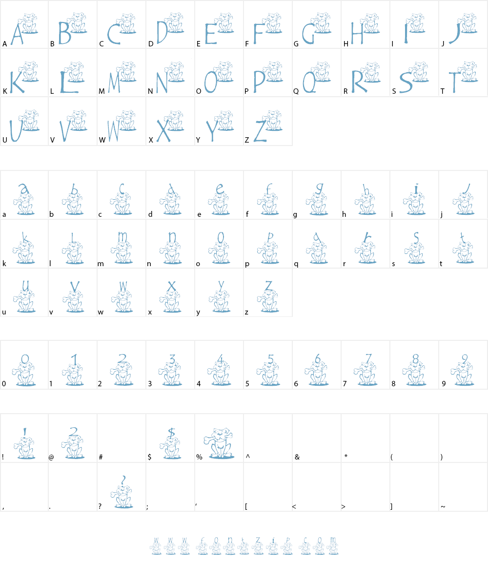 AEZ ruff, ruff Font Character
